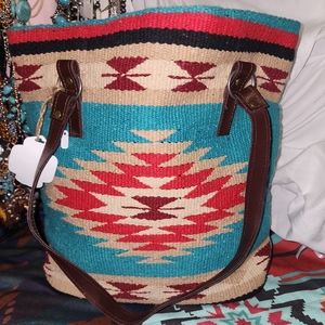 SOUTHWESTEN AZTEC SADDLE BLANKET TOTE BAG